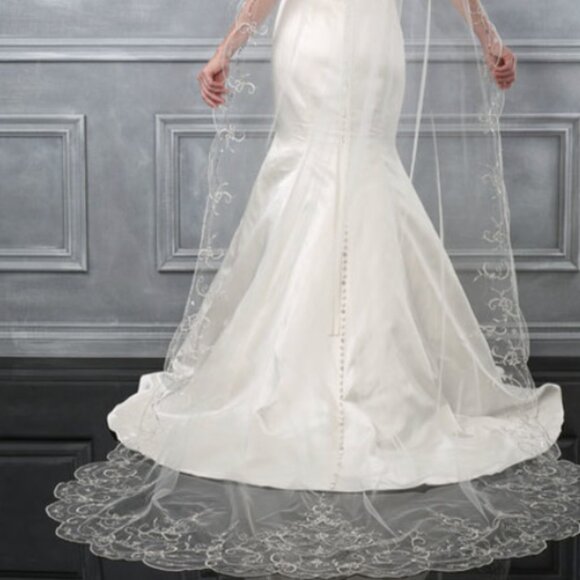 NWT! Bel Aire Bridal - Cathedral Veil - Style #V7195C - Never Used! - Picture 6 of 7